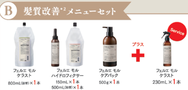【Bセット】フェルエ モル 髪質改善 メニューセット