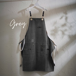 デニムエプロン グレー